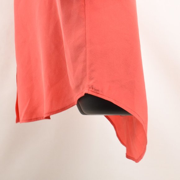Diane von Furstenberg 4 Gilmore Blouse 100% Silk- HOT CORAL - not red - Picture 11 of 16